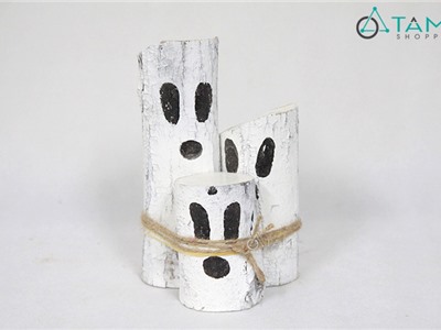 Bộ 3 con ma thân cây tự nhiên sơn trắng 